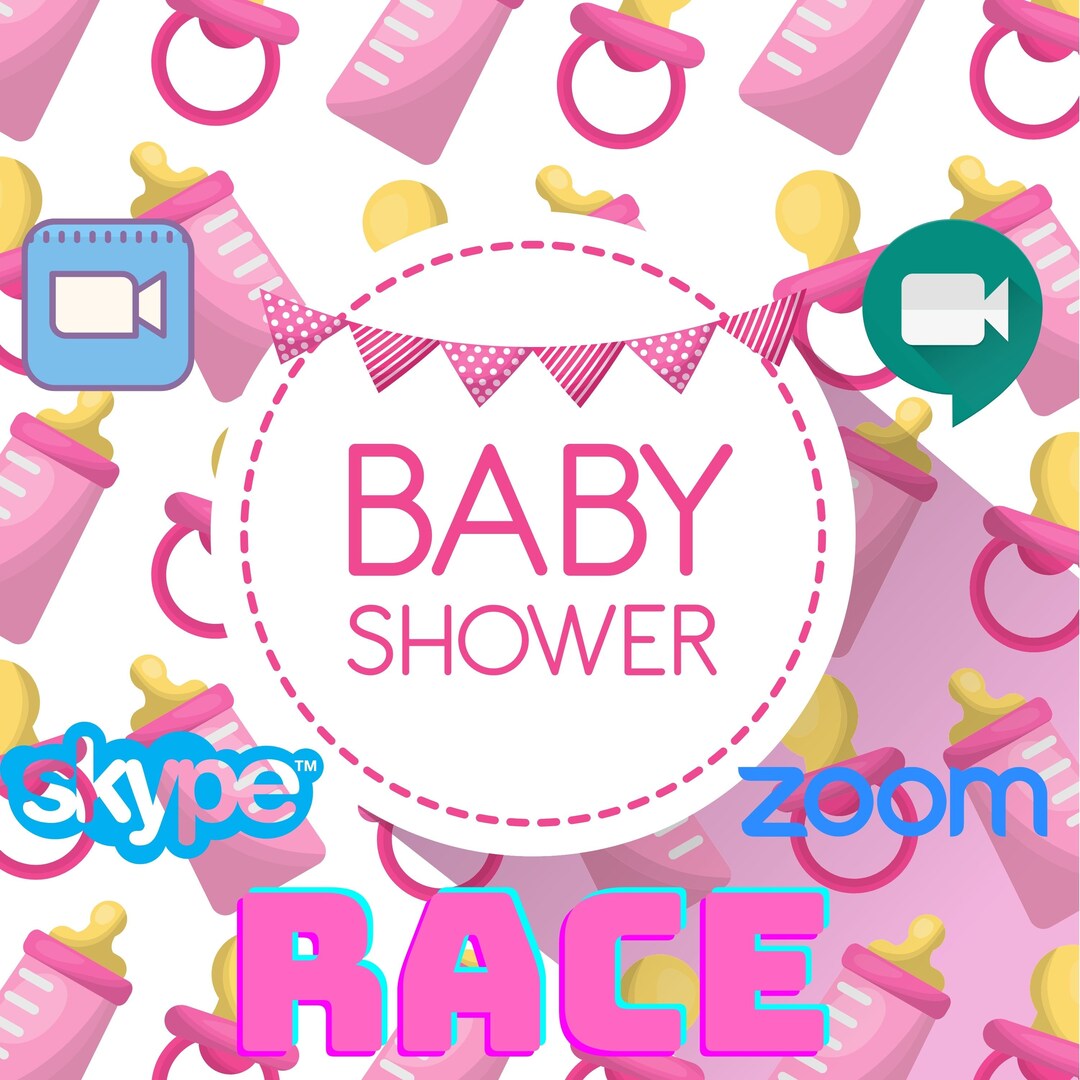 Baby Shower Game for Zoom Baby Shower Quiz Race Template Customizable