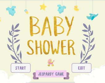 Baby Shower Game - JeoPardy Template Customizable - Mac PC and iPad compatible editable - Fun Zoom Skype Party