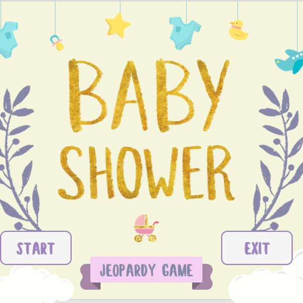 Baby Shower Jeopardy Etsy