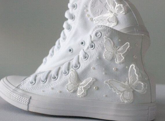 Buy Butterfly Luxury Embroidered Bridal Converse Custom Prom Sneakers Bridal Sneakers Wedding Converse Quinceanera Shoes Gift Online in India Etsy