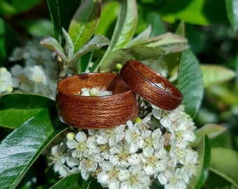 Sapele ring - Hand made bent wood ring - Wooden wedding band - Engagement ring -  Natural jewellery