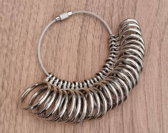 Medidor de anillos de Reino Unido de la A a la Z - Con un cupón de descuento de 5 libras - Medidor de anillos de metal para el dedo