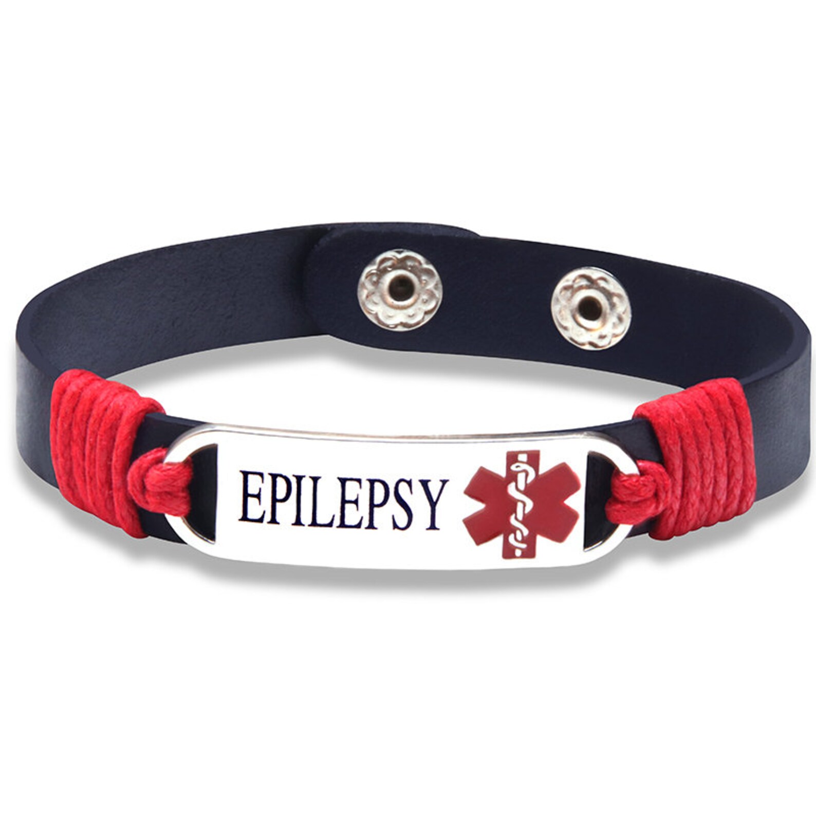 Epilepsy Medical ID Tag Adjustable Leather Bracelet MEDICAL Etsy