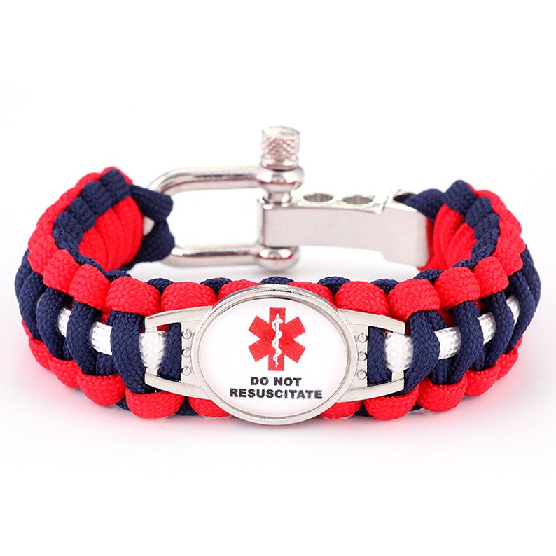 Do Not Resuscitate Paracord Adjustable Bracelet MEDICAL ALERT Etsy