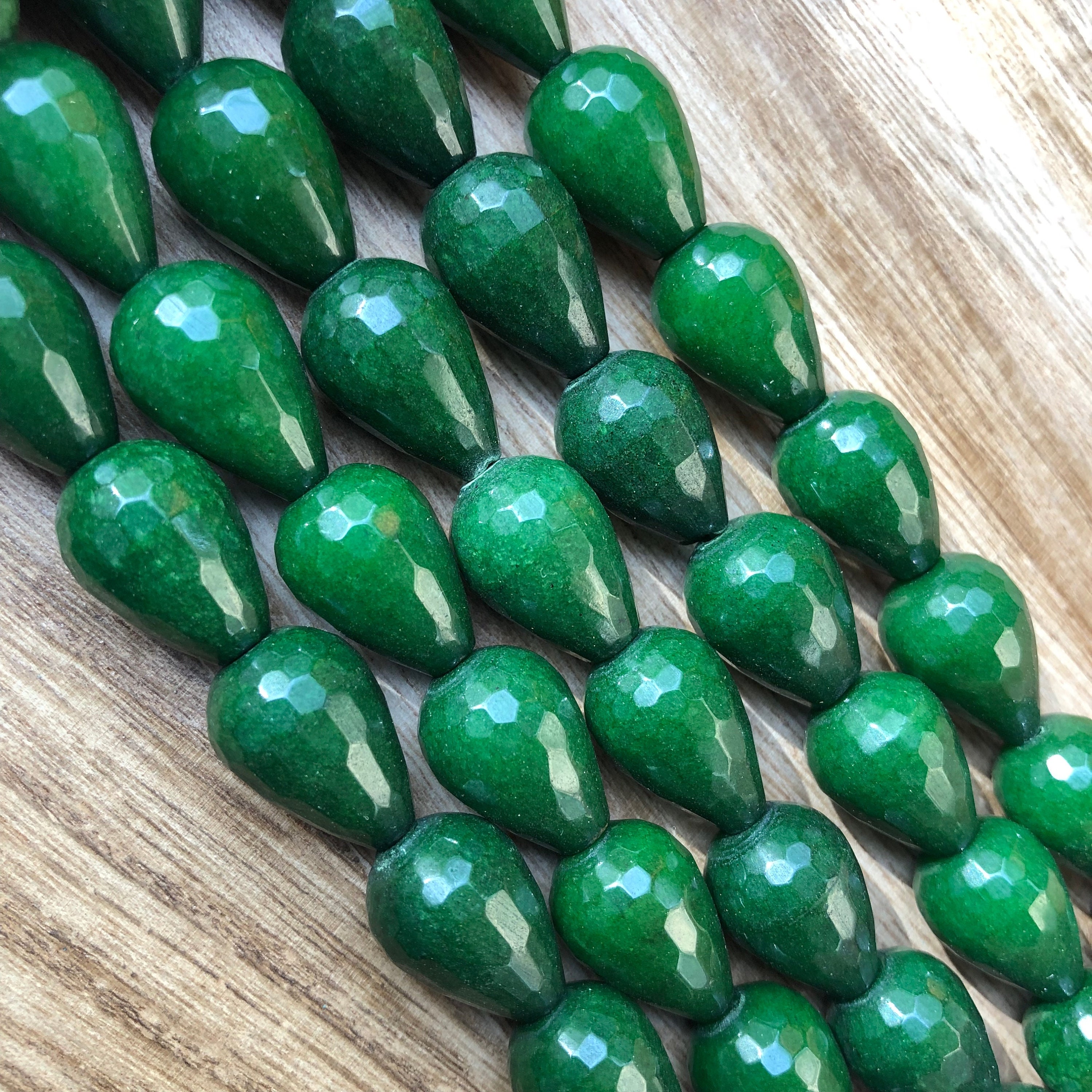 Natural Emerald Jade Beads Emerald Jade 13x18 mm Faceted | Etsy