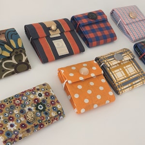 Purple with button - Upcycled wallet made from milk carton