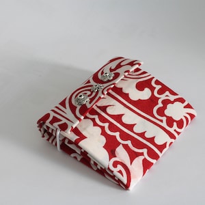 Red and white pattern - upcycled purse made from milk carton