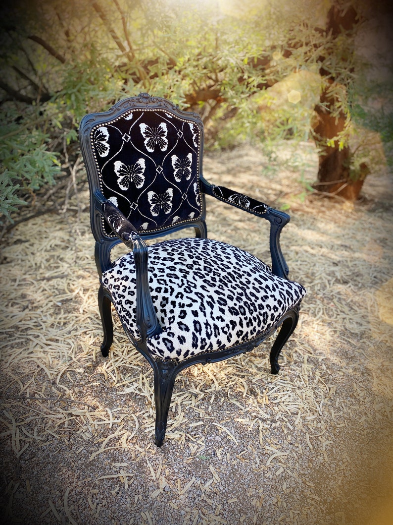 French Accent Chair Vintage Chair Upcycled Chair Etsy