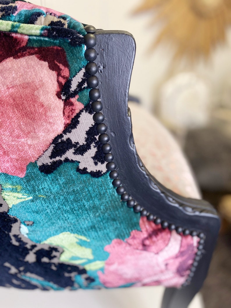 Vintage Accent Chair French Chair Floral Statement Chair Etsy