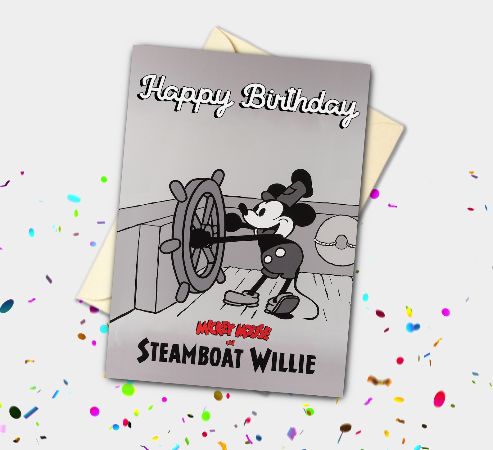 Disney Mickey Mouse In Steamboat Willie Personalised Birthday Etsy