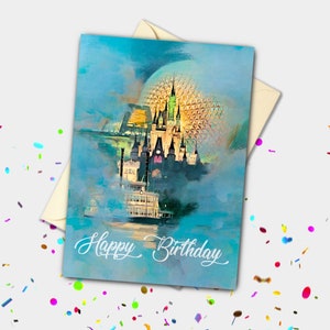Magic Kingdom & Epcot Aquarell Personalisierte Karte