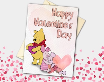 Winnie Puuh und Ferkel Valentinstag Karte | Feier, Verlobung, Vorschlag Grußkarte