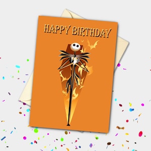Jack Skellington Orange Carte Personnalisée