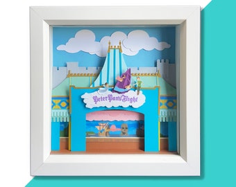 Peter Pan's Flight Ride Handmade Shadow Box Frame