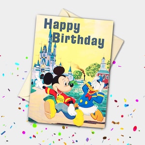 Karta z okazji wizyty Donalda i Myszki Miki w Magic Kingdom