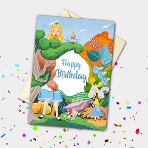 Alice in Wonderland 'Giant Alice' Personalised Card