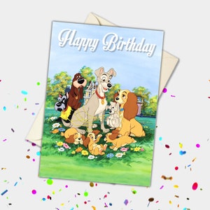 Carte de fête d'anniversaire de famille La dame et le clochard