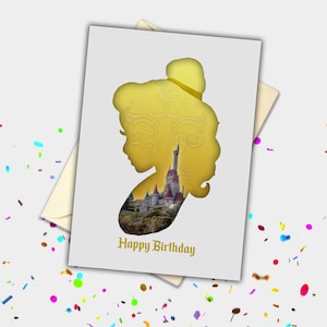 Belle Silhouette Personalised Card | Celebration greetings card for any occasion