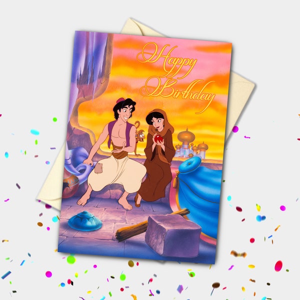 Aladdin & Jasmine Sunset Personalisierte Karte