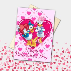 Saint-Valentin Donald et Daisy Duck | Célébration, fiançailles, proposition Carte de voeux
