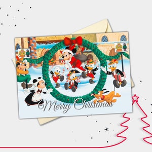 Carte de Noël personnalisée Mickey et ses amis