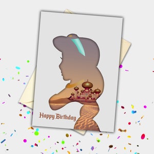 Jasmine Silhouette Personalised Card | Celebration greetings card for any occasion