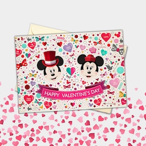 Topolino e Minnie Collage Biglietto di San Valentino / Celebrazione, Fidanzamento, Proposta Biglietto di auguri
