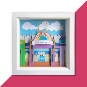 Walt Disney Worlds It's a Small World Ride cornice per scatola delle ombre fatta a mano