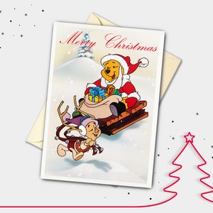 Gepersonaliseerde kerstkaart Winnie de Poeh en Knorretje