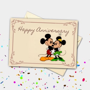Tarjeta personalizada clásica de Mickey y Minnie