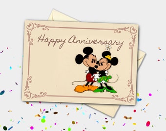 Klassische Mickey und Minnie personalisierte Karte