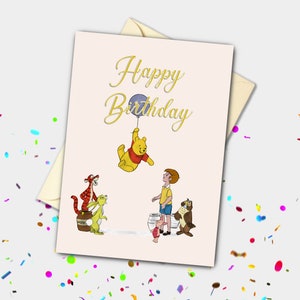 Carte personnalisée Winnie l'ourson et ses amis