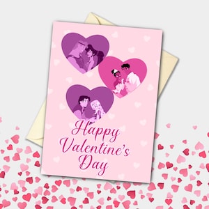 Prinzessin und Prinz Valentinstag Karte (Meg, Tiana, Rapunzel) | Feier, Verlobung, Vorschlag Grußkarte