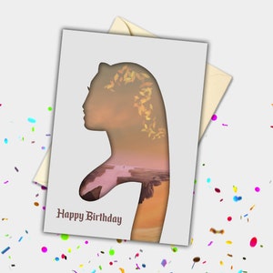 Pocahontas Silhouette Biglietto personalizzato / Biglietto di auguri per ogni occasione