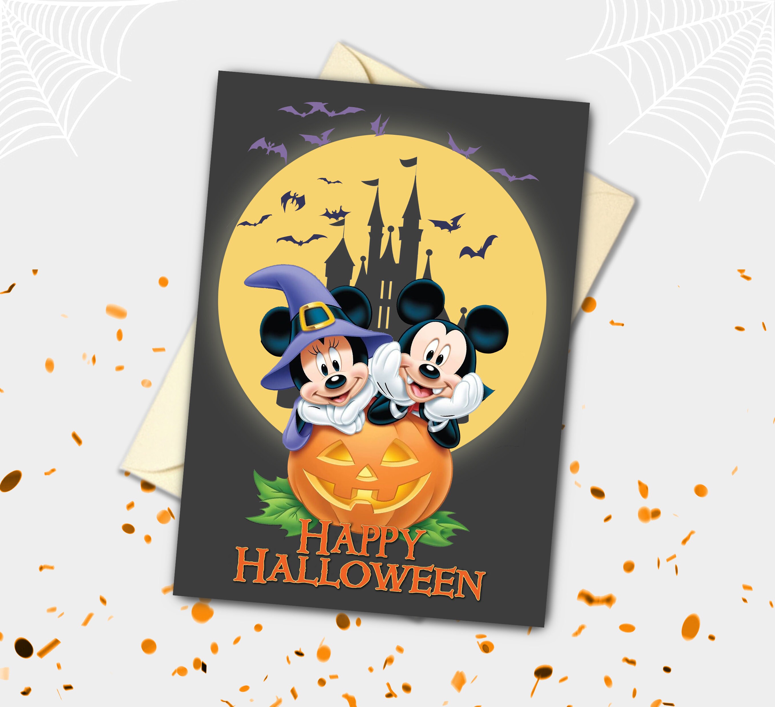 ミッキーとミニーのパンプキンハロウィンカード*2* - Etsy 日本