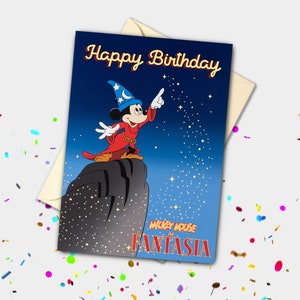 Biglietto d'auguri personalizzato Topolino in Fantasia