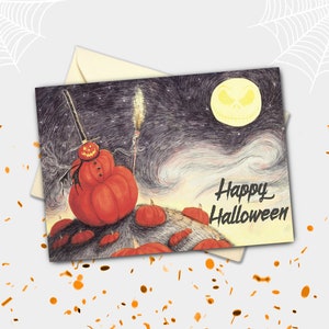 Carte Halloween Cauchemar avant Noël citrouille
