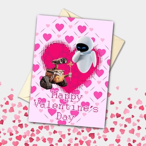 WALL-E & EVE Biglietto di San Valentino / Celebrazione, Fidanzamento, Proposta Biglietto di auguri / Celebrazione, Fidanzamento, Proposta Biglietto di auguri