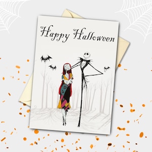 L'Étrange Noël de Monsieur Jack Jack et Sally Forest Carte d'Halloween