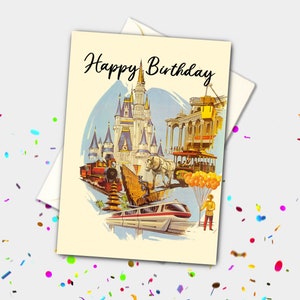 Carte d'anniversaire personnalisée Magic Kingdom 1971