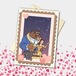 Saint-Valentin La Belle et la Bête | Célébration, fiançailles, proposition Carte de voeux