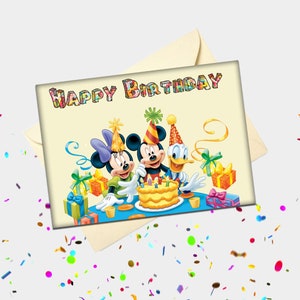 Tarjeta de cumpleaños personalizada de Mickey y sus amigos