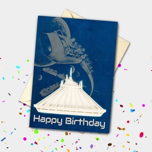 Carte de célébration bleu Space Mountain