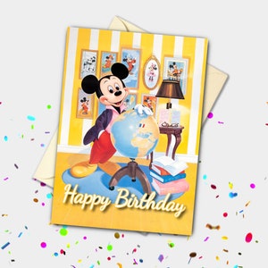 Carte personnalisée Mickey Mouse 'Autour du globe'