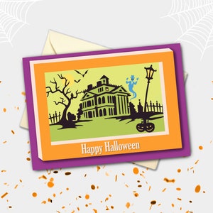 Haunted Mansion Silhouette Halloween Card