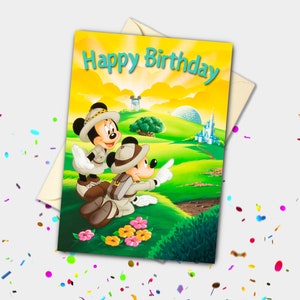 Cartão personalizado Mickey e Minnie Explore WDW