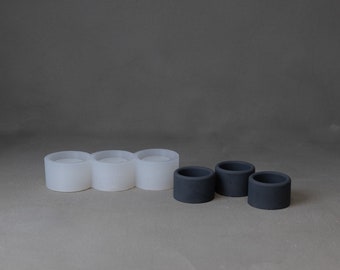 Trio Round Tea Light Pot Silicone Mold