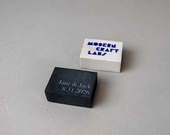 Custom Concrete Matchbox – Color Logo - Personalized Modern Minimalist Gift | Housewarming, Wedding, Business Logo Match Holder
