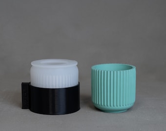 3" Ridge Silicone Pot Mold | Candle Jar or Planter