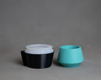 3" Harper Silicone Pot Mold | Candle Jar or Planter